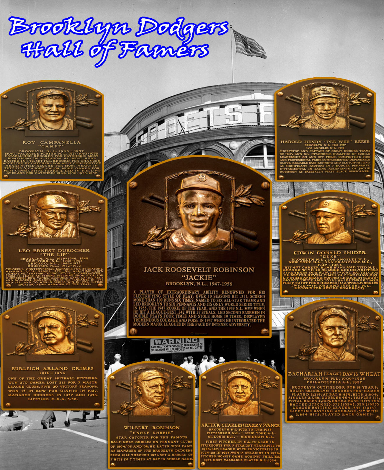 Brooklyn Dodgers Hall of Famers